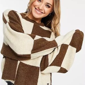 pull & bear checked sweater